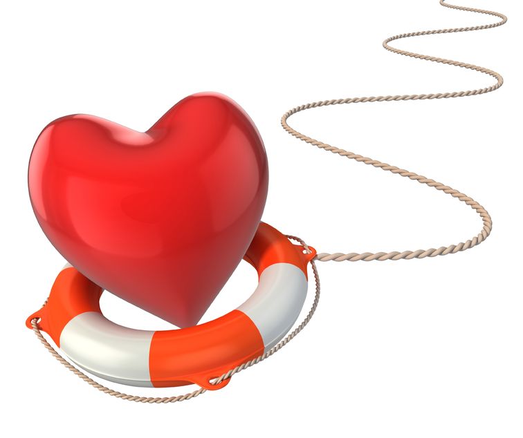 16592637 - saving love marriage relationship 3d concept - heart on lifebuoy